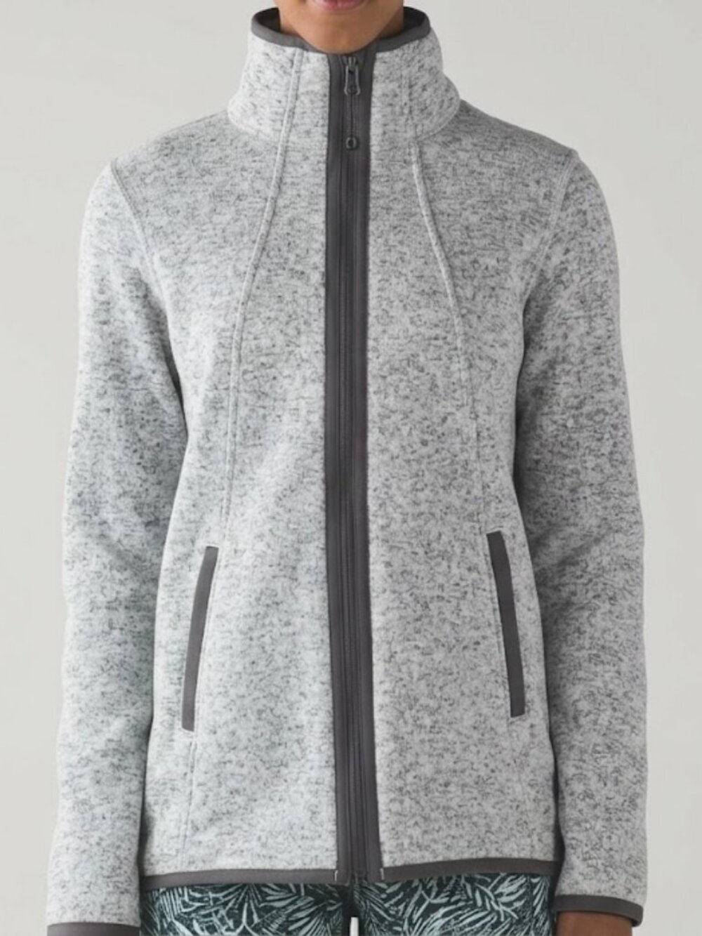 Lululemon Heather Gray Full-Zip Fleece Jacket Sz M